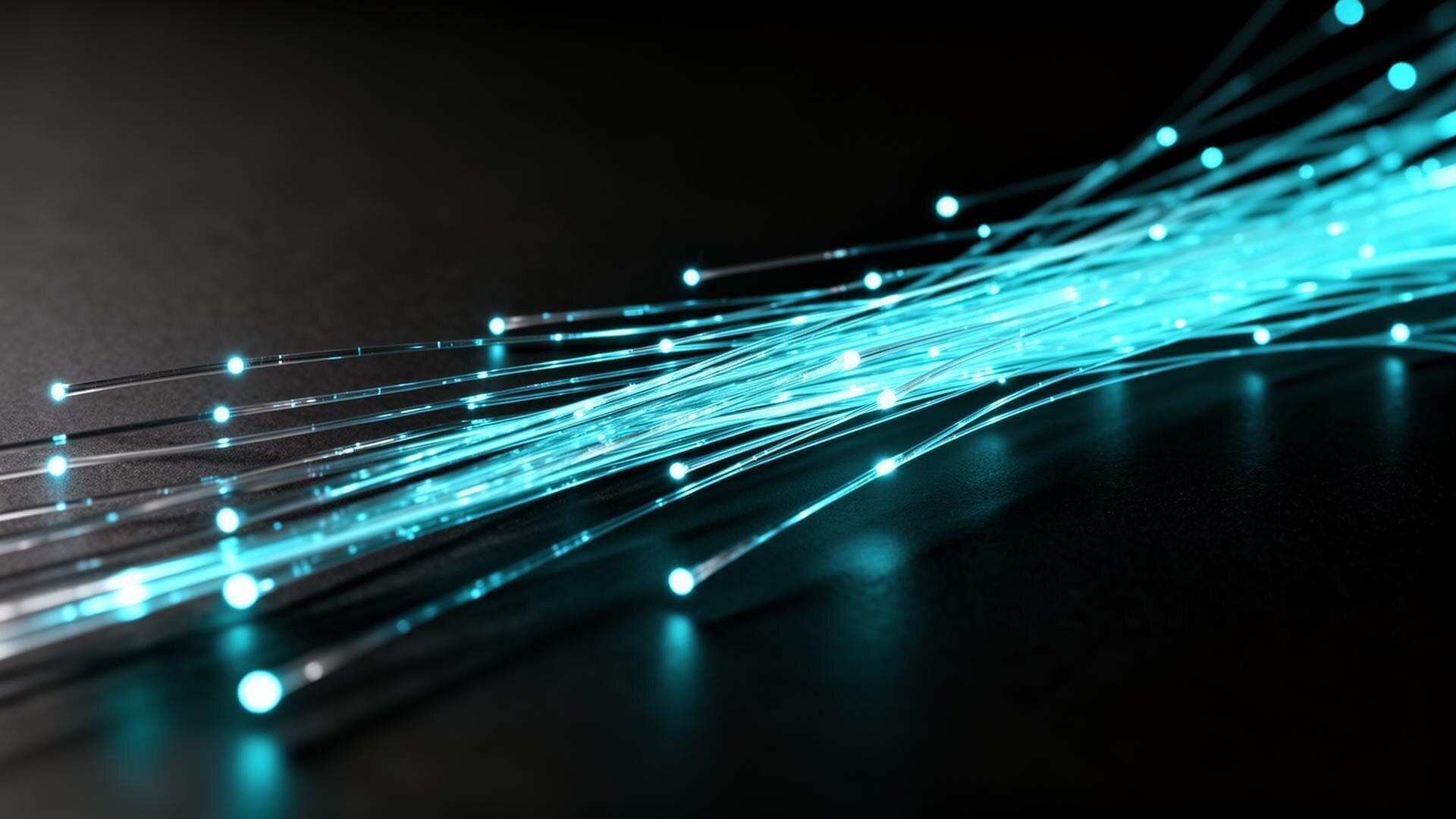 Glowing fiber optic cables symbolizing connected technology services